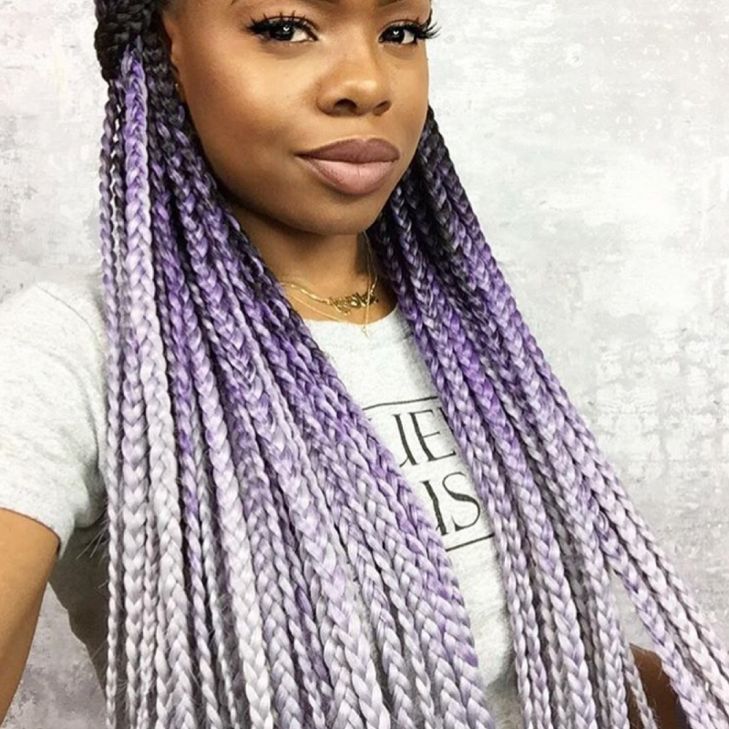 Catface Hair Black Lilac Grey Ombre Jumbo Braid Hair Boxbraids | catface hair black grey ombre jumbo braiding hair Catface Hair Black Lilac Grey Ombre Jumbo Braid Hair Boxbraids | catface hair black grey ombre jumbo braiding hair